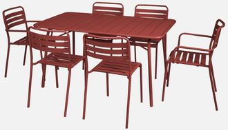 Sweeek Mesa De Jard&iacute;n Plegable De Metal Con 2 Sillones Y 4 Sillas