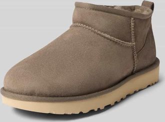 UGG Boots aus Leder mit Label-Patch Modell CLASSIC ULTRA MINI in Oliv, Gr&ouml;&szlig;e 36