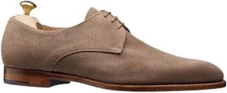 Crockett & Jones Schoenen - Heren - Veterschoenen - Beige - 42 1/2 EU - Su&egrave;de - Schoenen