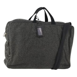 Prada Pre-owned Vintage Boston Tas - Dames - Pre-owned - Grijs - Maat: ONE Size Leer
