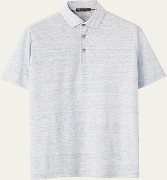 Loro Piana Mens Linen Jersey Dublon Polo Shirt