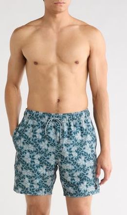 Rvca Tropical Print Board Shorts in Lead at Nordstrom Rack, Size Xx-Large