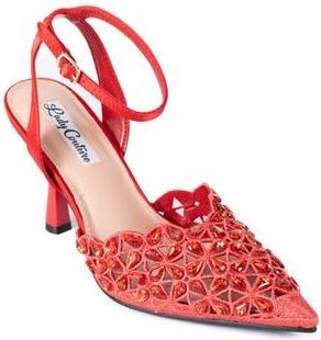 Lady Couture Sabrina Pointed Toe Ankle Strap Pump in Red at Nordstrom Rack, Size 11