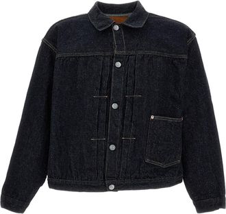 Kaptain Sunshine Irregular Textured Selvedge Denim Trucker Jacket