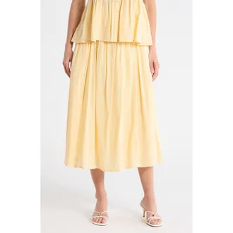 Melrose and Market Clip Dot Midi Skirt in Beige Gelato at Nordstrom Rack, Size Xx-Small