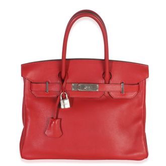 Herm&egrave;s Herm&egrave;s Swift Birkin 30 PHW Rouge Casaque