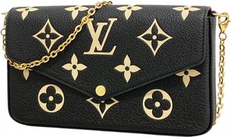 Louis Vuitton Beige Black Chain/Shoulder Wallet (Pre-Owned)