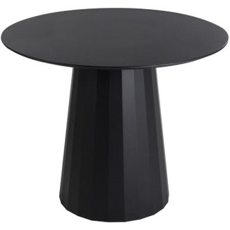 Beliani Beliani - Tavolo da pranzo rotondo con piedistallo in legno mdf e struttura in acciaio 100 cm Nero Plato