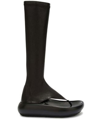 Jil Sander open-toe leather boots - women - Lambskin/Leather/Rubber - 36 - Black