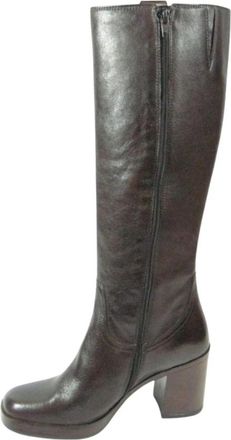 Mjus P96331 Hoge Laarzen - Dames - Laarzen met Hak - Bruin - 37 EU - Leer - Schoenen