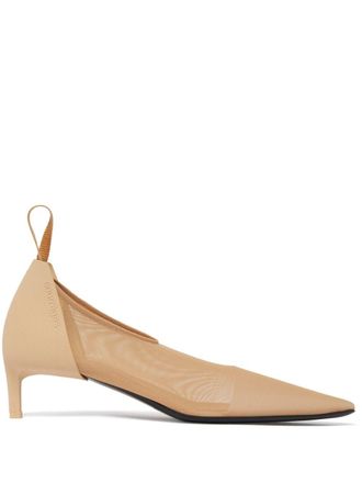 Courr&egrave;ges Diving pumps met mesh - Beige