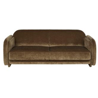 Maisons du monde Sof&aacute; de 3/4 plazas de terciopelo verde caqui efecto envejecido