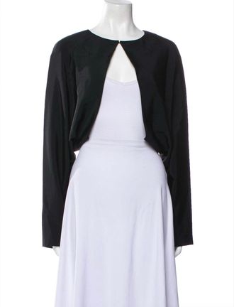 Lafayette 148 New York Georgette Cutaway Bolero Blouse In Black
