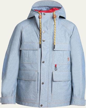 Moncler Mens Hooded Cargo Pocket Jacket with Clip