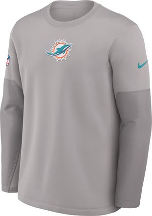 Nike Miami Dolphins Scripted To Win Sideline Coach Nike Mens Therma-FIT NFL Long-Sleeve T-Shirt in Grey | 03BR0DPT9P-NX3
