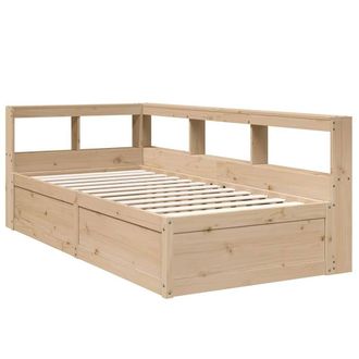 Berkfield Home Decorative Bookcase Bed without Mattress 75x190cm Solid Wood Pine in Light Tan | Size: 75x190 cm