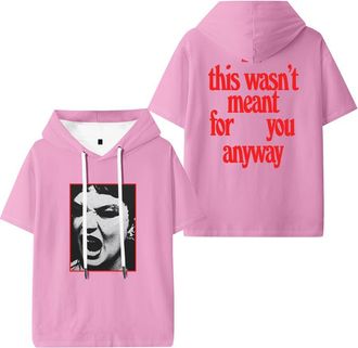 Generic Lola Young This Wasnt Meant for You Anyway Album Hooded T-Shirt Unisex Casual Short Sleeve Tee (Pink,3XL)