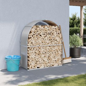 vidaXL Vidaxl Le&ntilde;ero De Acero Galvanizado Gris Claro 120x45x140 Cm