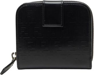 Fendi Black Zucchino Patent Leather Wallet (Bi-Fold) (Pre-Owned)