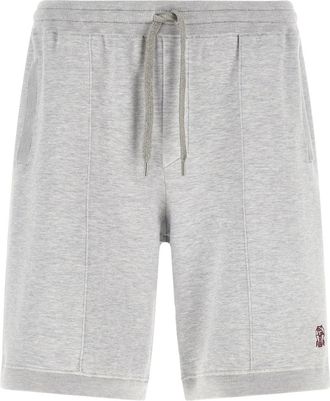 Brunello Cucinelli Light Grey Logo Shorts