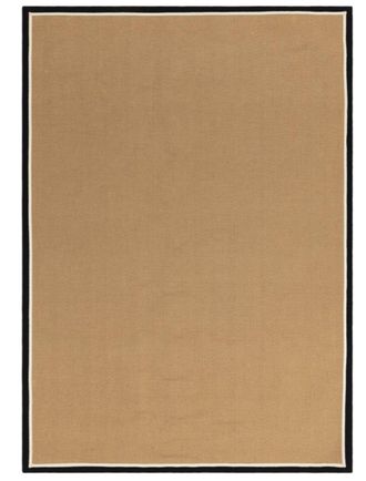 Novatrend Alfombra moderna de yute Negro 160x230 cm