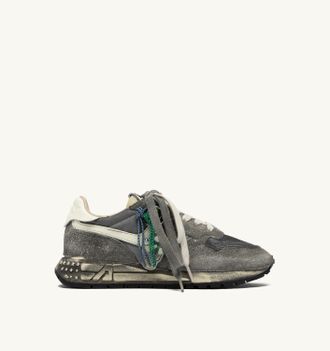 Autry REELWIND SUPER VINTAGE SNEAKERS IN WHITE AND BLACK SUEDE AND NYLON