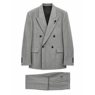 Lardini Abito Doppiopetto a Righe - - Suits - Uomo - Grigio - L
