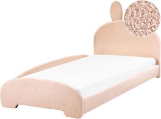Beliani Cama individual de tejido beige 90x200
