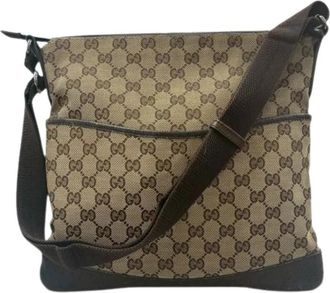 Gucci Pre-owned GG Canvas Leather Schoudertas - Dames - Vintage Schoudertas - Beige - ONE Size - Leer - Vintage