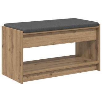 vidaXL Banco De Entrada Con Coj&iacute;n Roble Artesanal 83 X 38 X 45 Cm Vidaxl