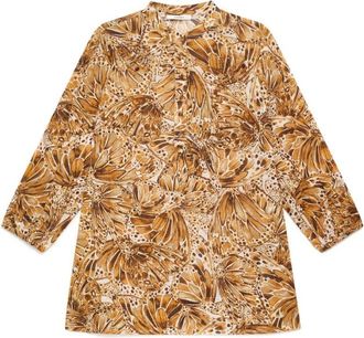 Maliparmi Blouses, female, Brown, Size: 2XL Sweet Butterfly Shirt