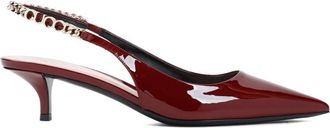 Gucci Rode Leren Pumps met Puntige Neus - Dames - Pumps - Rood - 36 1/2 EU - Leer - Schoenen