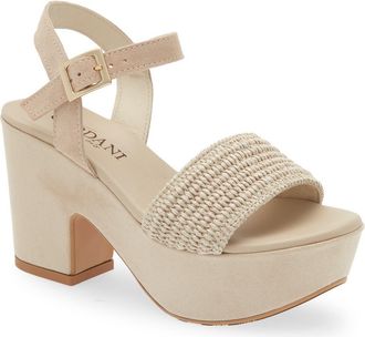 Cordani Liona Raffia Platform Sandal in Sint Beige at Nordstrom, Size 7.5Us