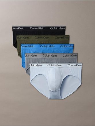 Calvin Klein Mens Microfiber Stretch 5-Pack Hip Brief - Multi - XL