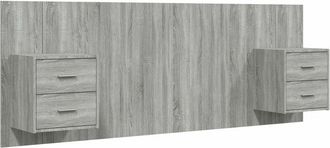 vidaXL Bed Headboard with Cabinets Grey Sonoma Engineered Wood Vidaxl