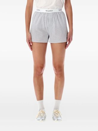 Sporty & Rich Shorts Yankees Serif a righe - Blu