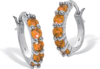 Palm Beach Jewelry Birthstone Sterling Silver Huggie Hoop Earrings