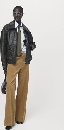 Mango Pantaloni velluto a coste wide leg ocra - Donna - 38 - MANGO