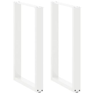 Berkfield Home Coffee Table Legs U-Shaped 2 pcs White 60x(90-91) cm Steel
