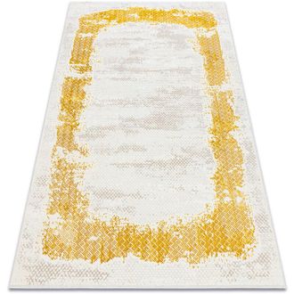 RugsX Alfombra Core 004a Marco, Sombreado - Estructural, Dos Niveles De Vell&oacute;n, Marfil / Oro Yellow 80x150 Cm