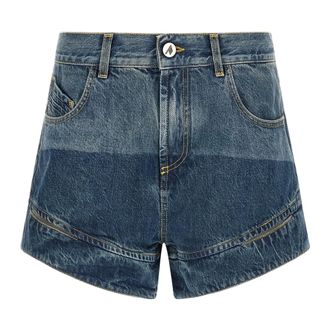 The Attico Korte Broeken, Dames, Blauw, W24, Denim, Blauwe Denim Shorts