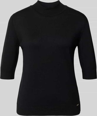 More & More More & More Strickshirt mit Stehkragen und 1/2-Arm in Black, Größe 34