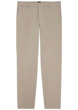 BOSS Boss Kane Tapered-leg Stretch-cotton Chino Trousers - Beige - 36 (W36 / XL)
