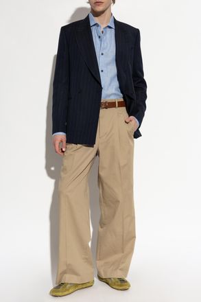 Paul Smith Double-breasted Pinstripe Blazer, Mens, Navy Blue