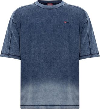 Diesel Tops, Heren, Blauw, XL, Katoen, T-Crox T-shirt