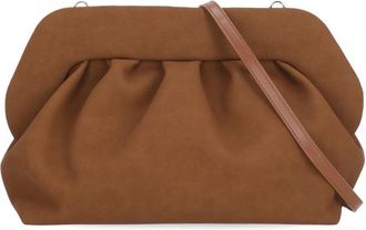 Themoir&egrave; Brown Bios Nabuk Bottalato Embossed Logo Handbag