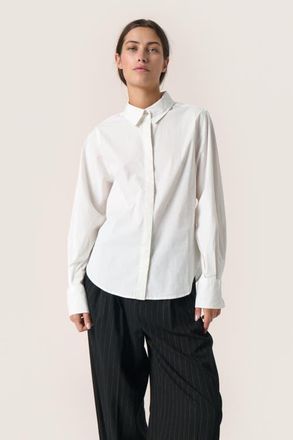 Soaked In Luxury SLAlonna Loose Fit Long Sleeves Shirt in Whisper White at Nordstrom, Size X-Small