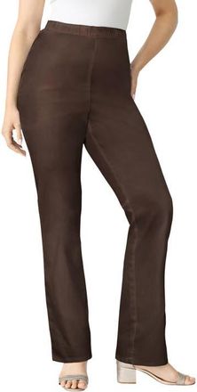 Roaman's Plus Size Comfort Stretch Bootcut Jean in Chocolate at Nordstrom, Size 30