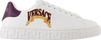 Versace Greca Sneakers - Heren - Sneakers - Wit - 41 EU - Leer - Schoenen