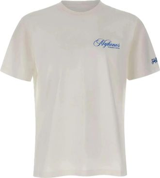 MC2 Saint Barth Portland Katoenen T-shirt Met Print Op De Borst - Heren - T-shirts - Wit - L - Katoen - Tops